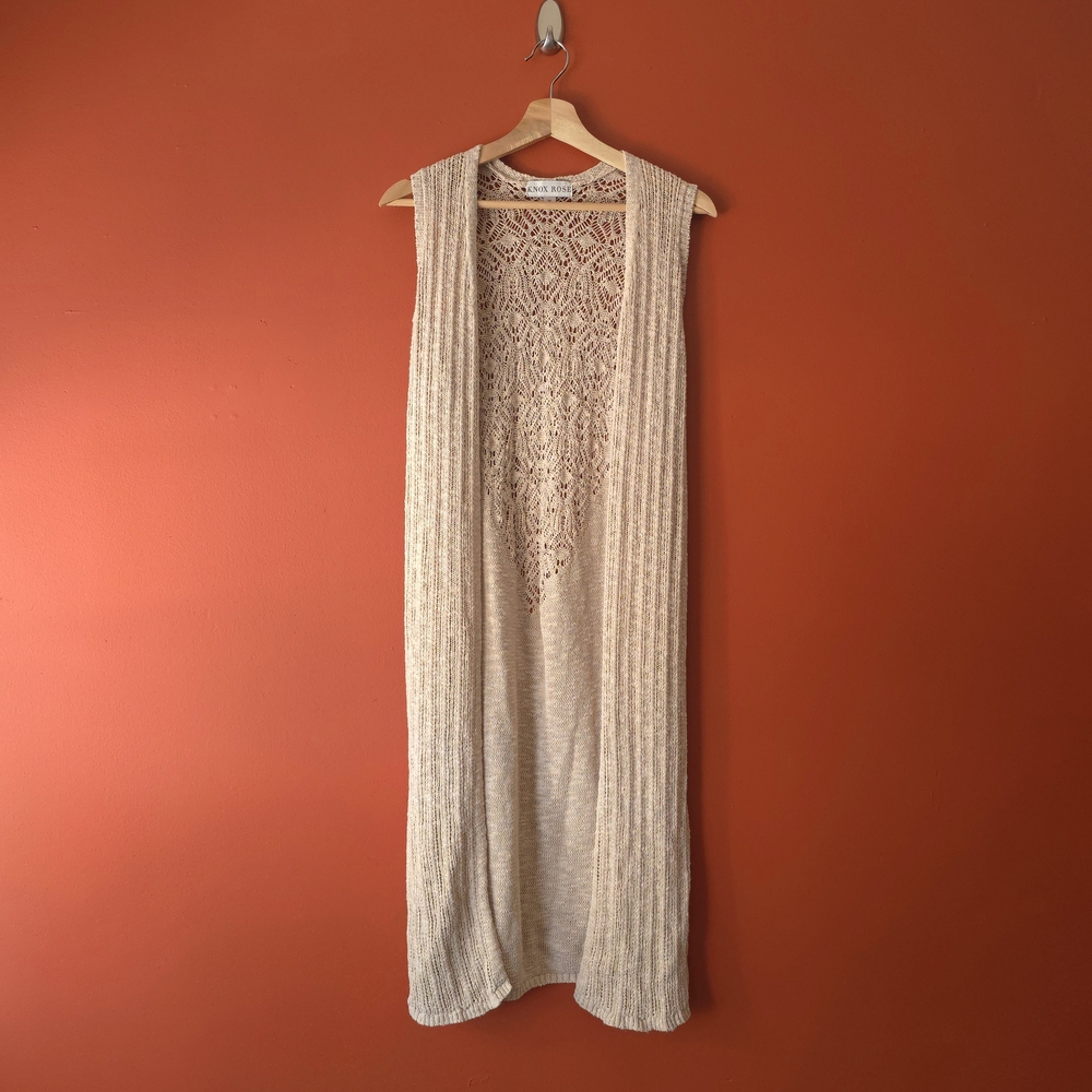 Knox Rose Cream Knit Open Cardigan